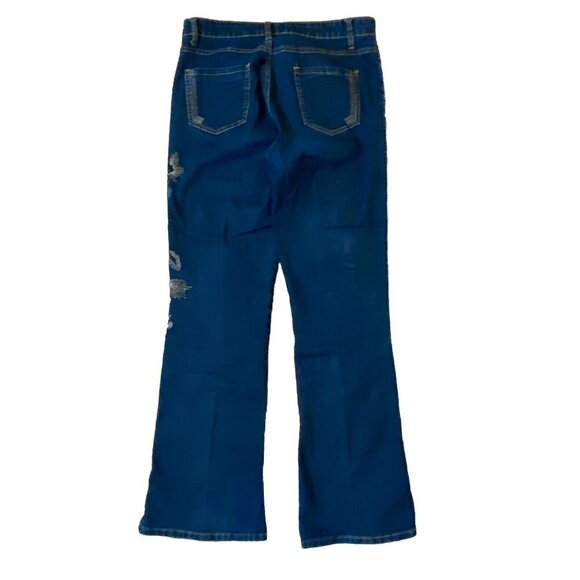 COS Jeans Bootcut Leg Denim Women's Size 10 Blue Dark Wash Mid Rise Embr… - Picture 7 of 12